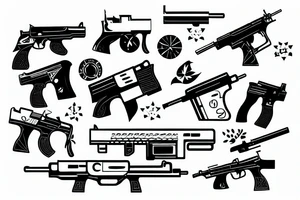 gun and shield tattoo idea
