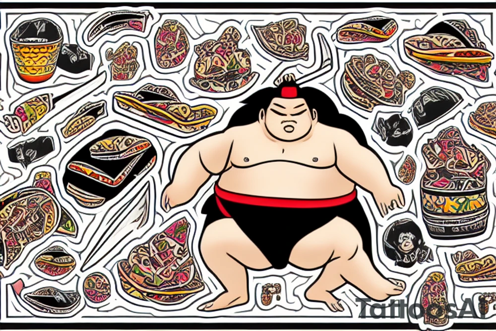 sumo with taco tattoo idea