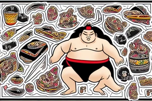 sumo with taco tattoo idea