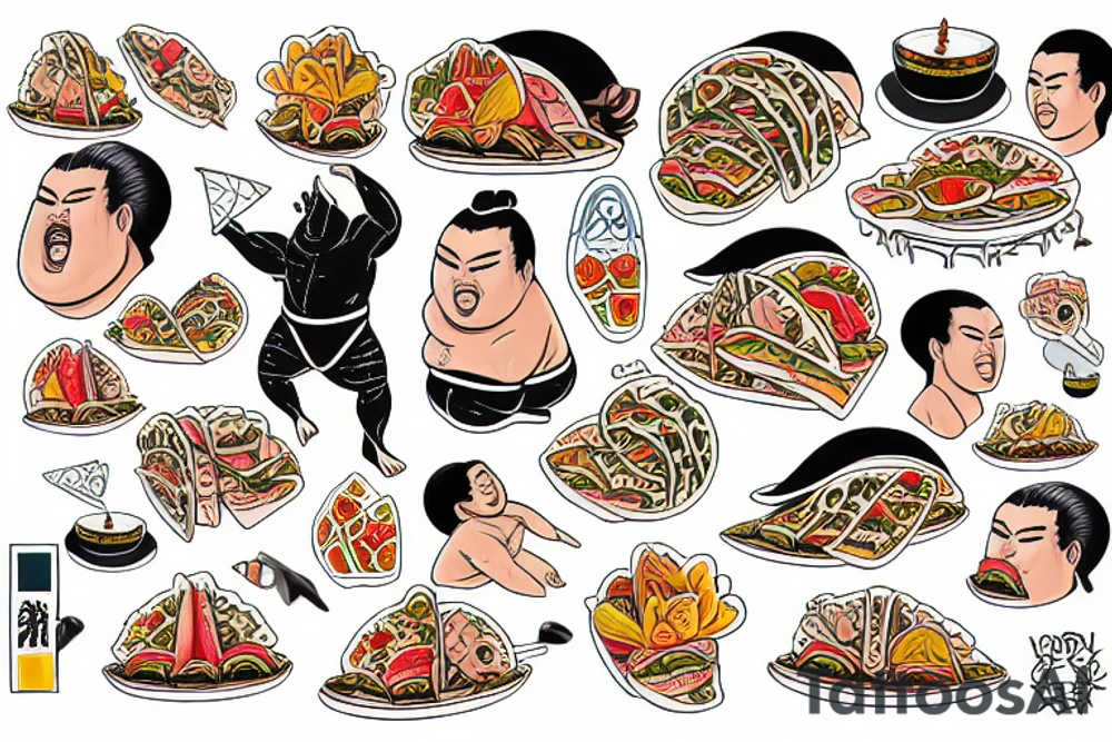 sumo with taco tattoo idea