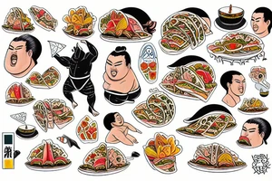 sumo with taco tattoo idea