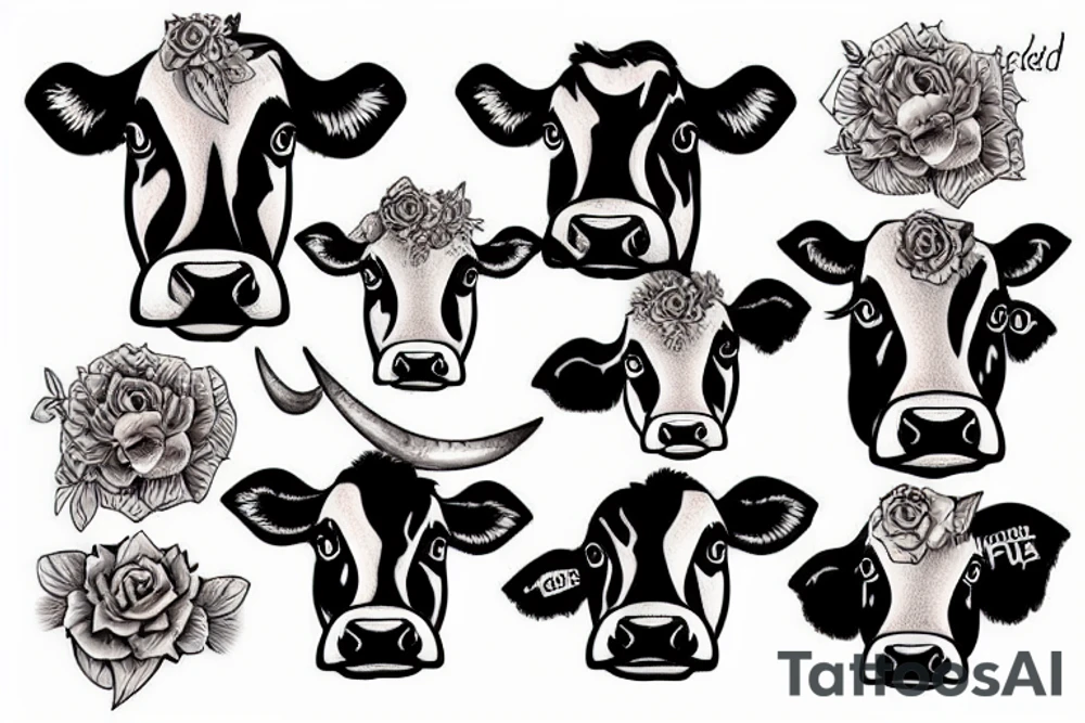 cow head tattoo idea