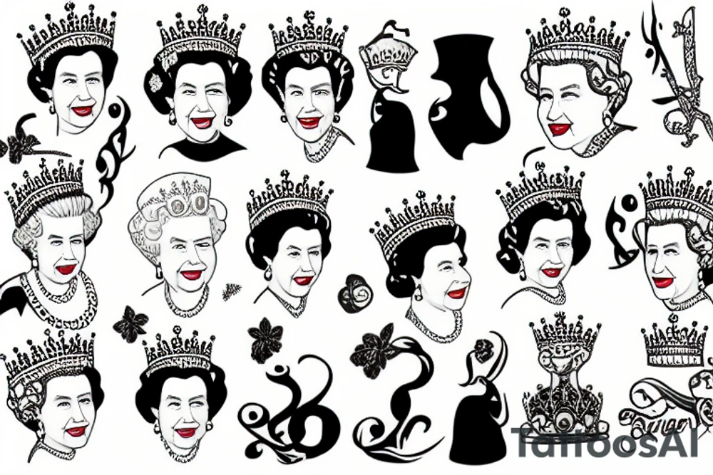 Queen Elizabeth II tattoo idea
