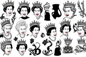 Queen Elizabeth II tattoo idea