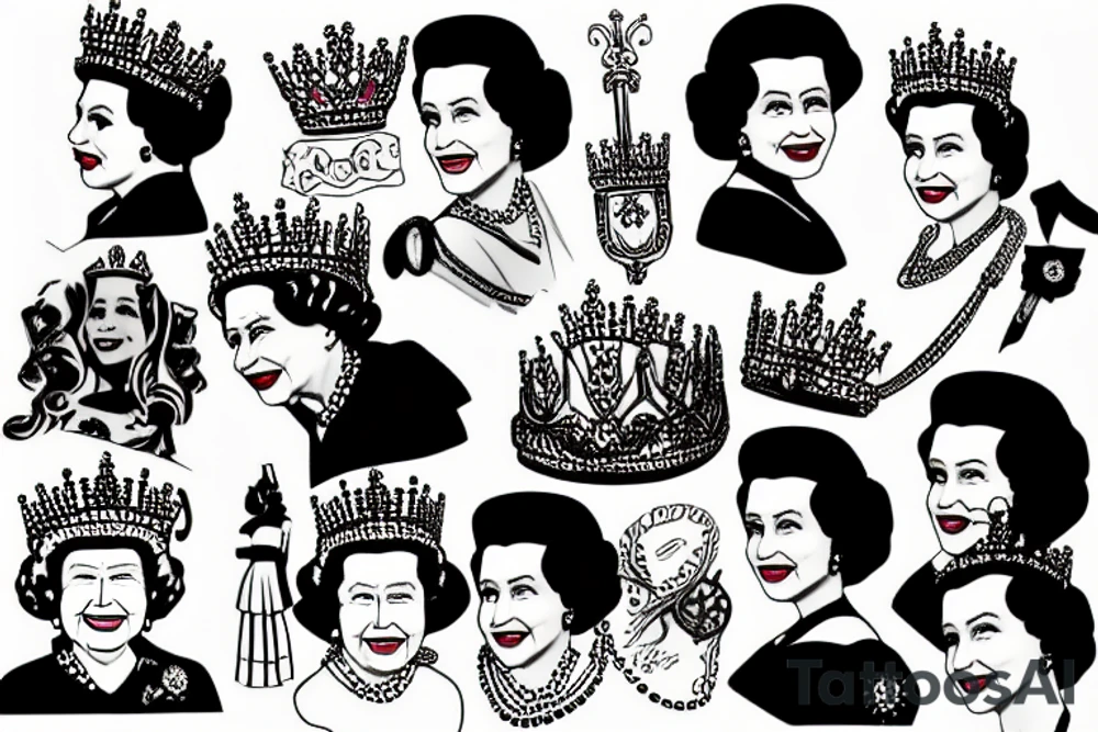 Queen Elizabeth II tattoo idea