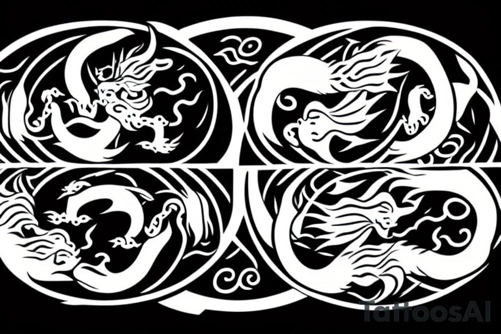 dragon and tiger in a yin yang symbol tattoo idea
