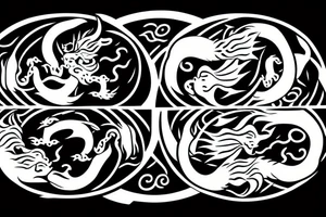 dragon and tiger in a yin yang symbol tattoo idea