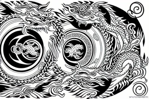 dragon and tiger in a yin yang symbol tattoo idea