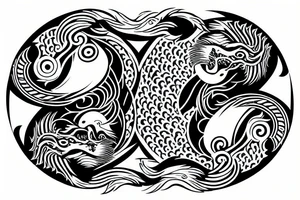 dragon and tiger circling a yin yang tattoo idea