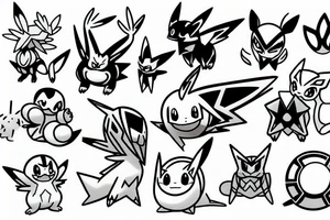 pokemon using an iphone tattoo idea