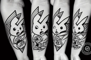 pikachu on the phone tattoo idea