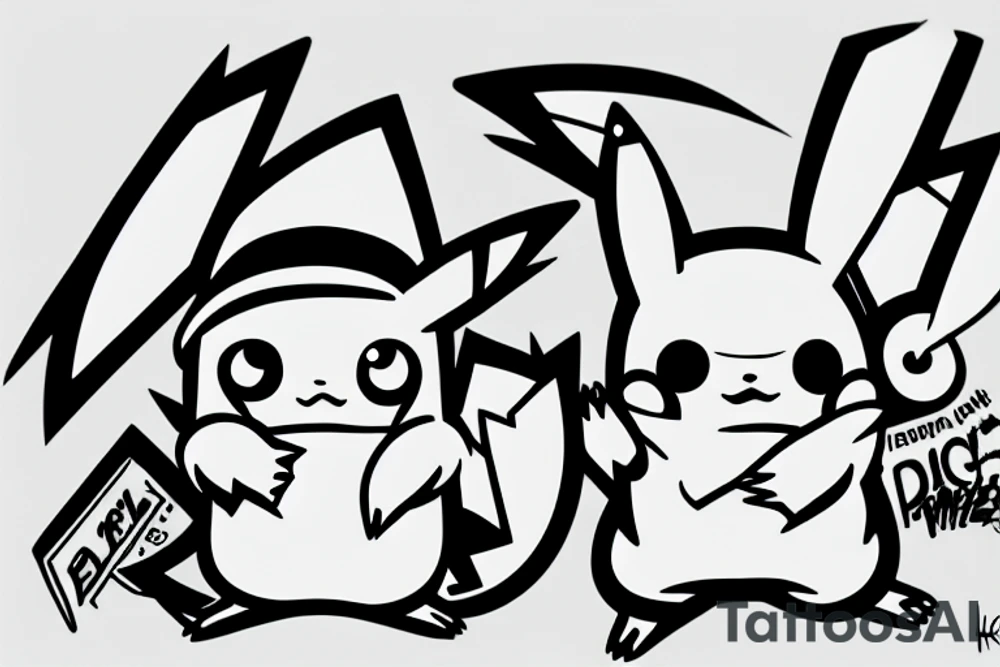 pikachu on the phone tattoo idea