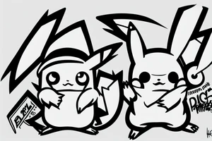 pikachu on the phone tattoo idea