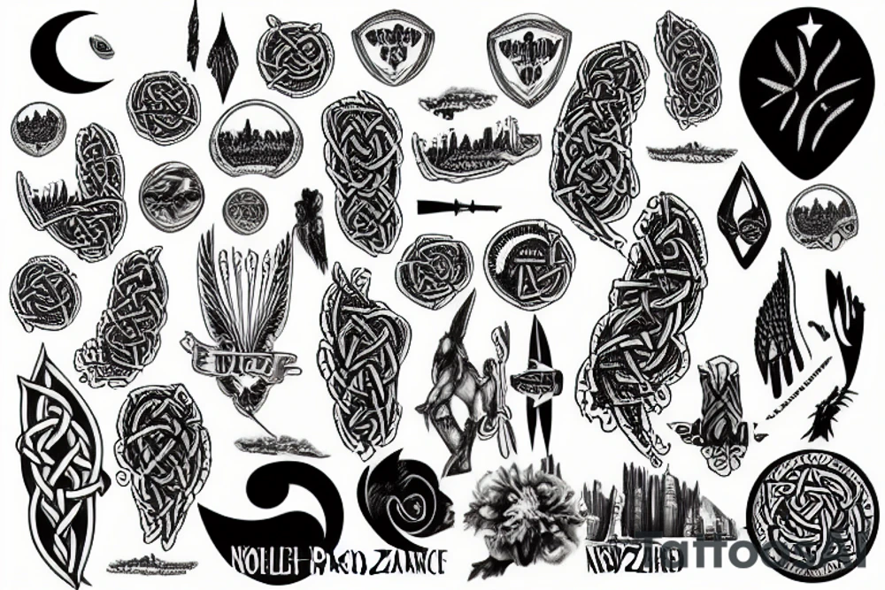 New Zealand and Pacific Northwest and Celtic mountains seattle tattoo idea