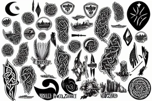 New Zealand and Pacific Northwest and Celtic mountains seattle tattoo idea