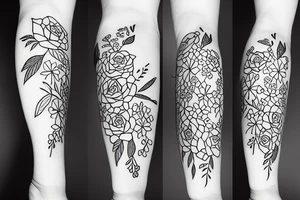 Baby steps and flowers tattoo idea