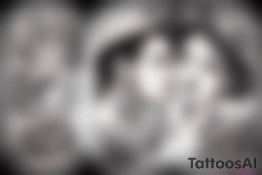 Girl & Boy kissing each other in a dark moonlight. tattoo idea