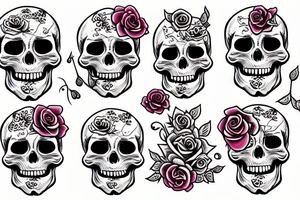 Skull with roses tattoo idea