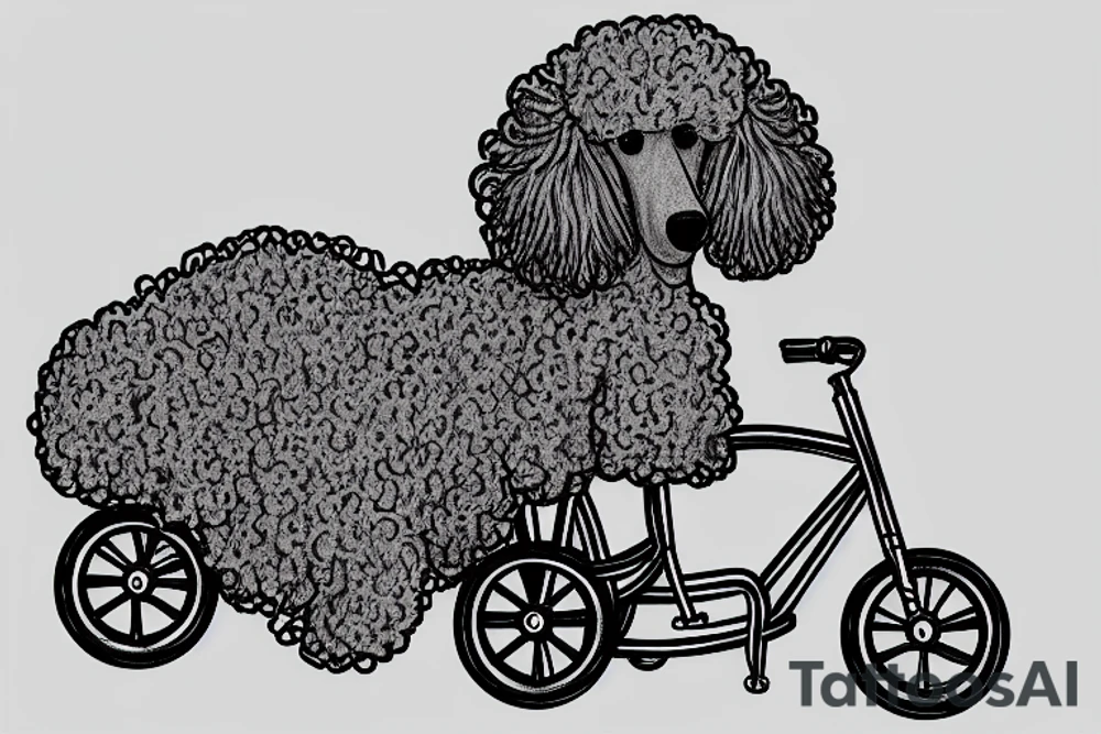 Poodle on a tricycle tattoo idea