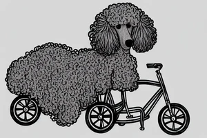 Poodle on a tricycle tattoo idea