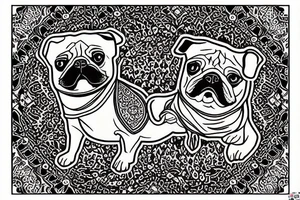 Pug on flying carpet tattoo idea