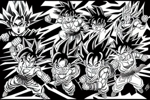 Goku with tanjiro fighting tattoo idea