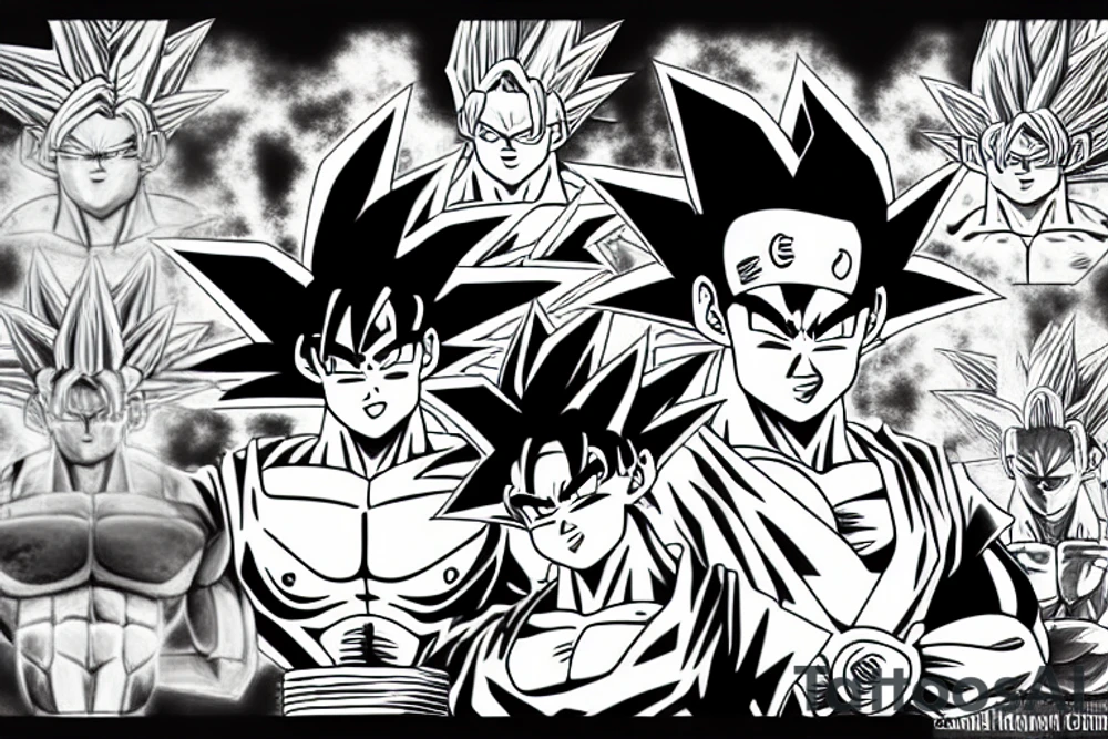 Goku with tanjiro fighting tattoo idea