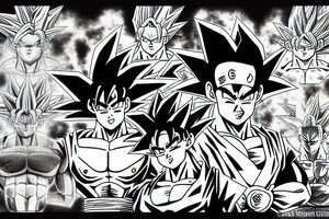 Goku with tanjiro fighting tattoo idea