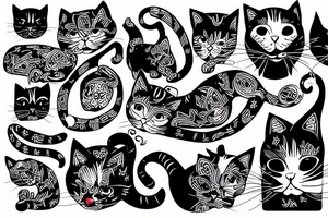 cat playing tattoo idea