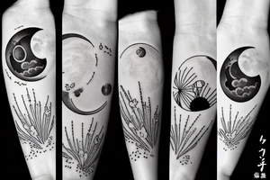Moon and lavender tattoo idea