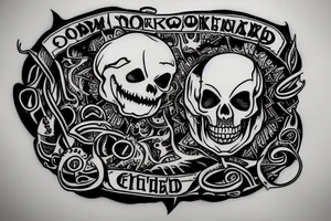 Robed skeleton with cow skull for a head reading from a large book tattoo idea