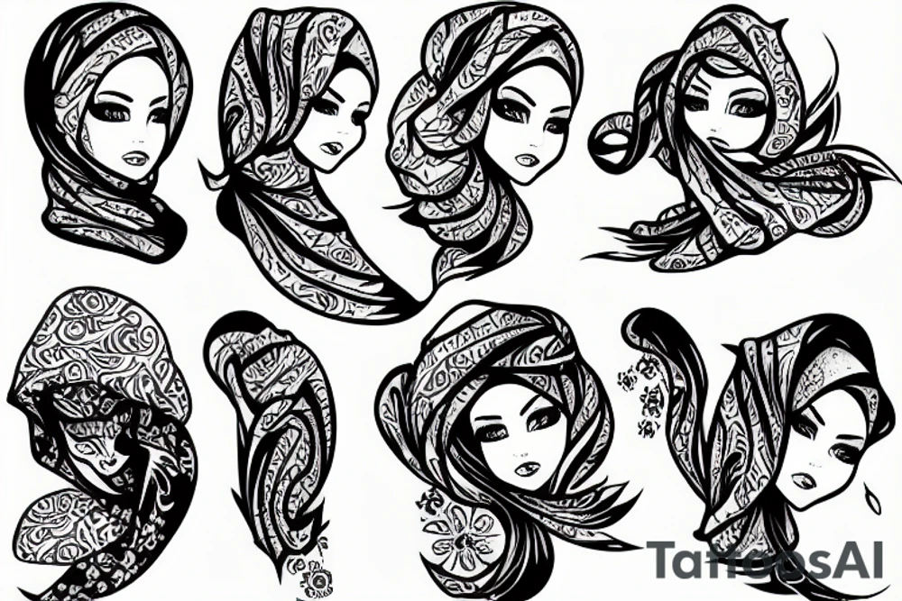 Hijab Fashion Logo tattoo idea