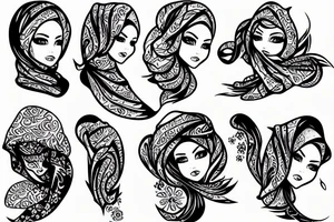 Hijab Fashion Logo tattoo idea