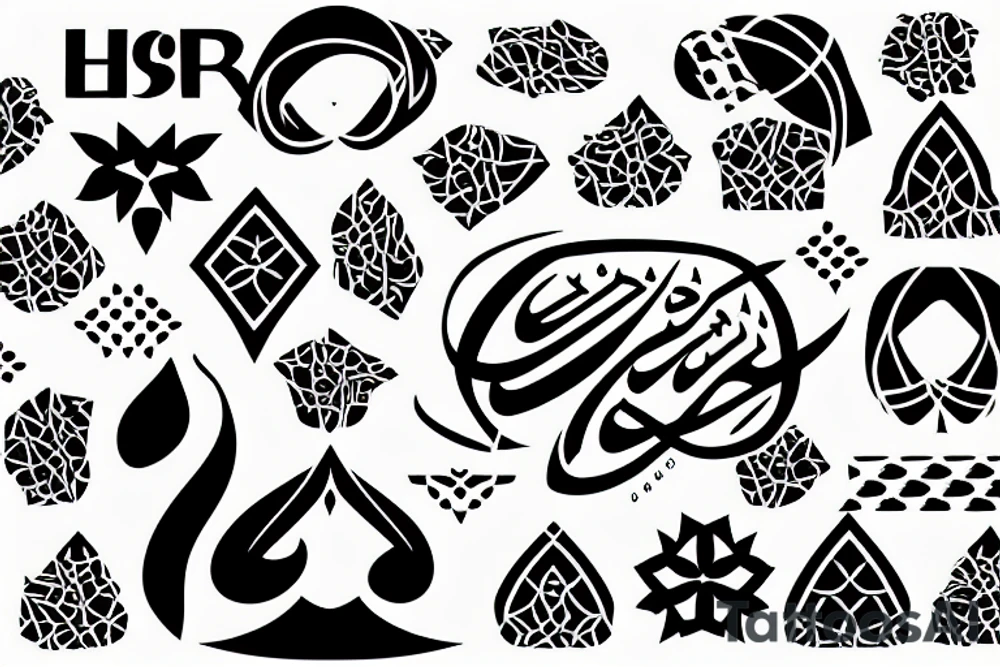 Hijab Fashion Logo with Muslim look tattoo idea