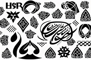 Hijab Fashion Logo with Muslim look tattoo idea