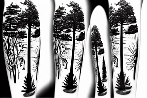 Sauerland Wood Tree with a Lake tattoo idea
