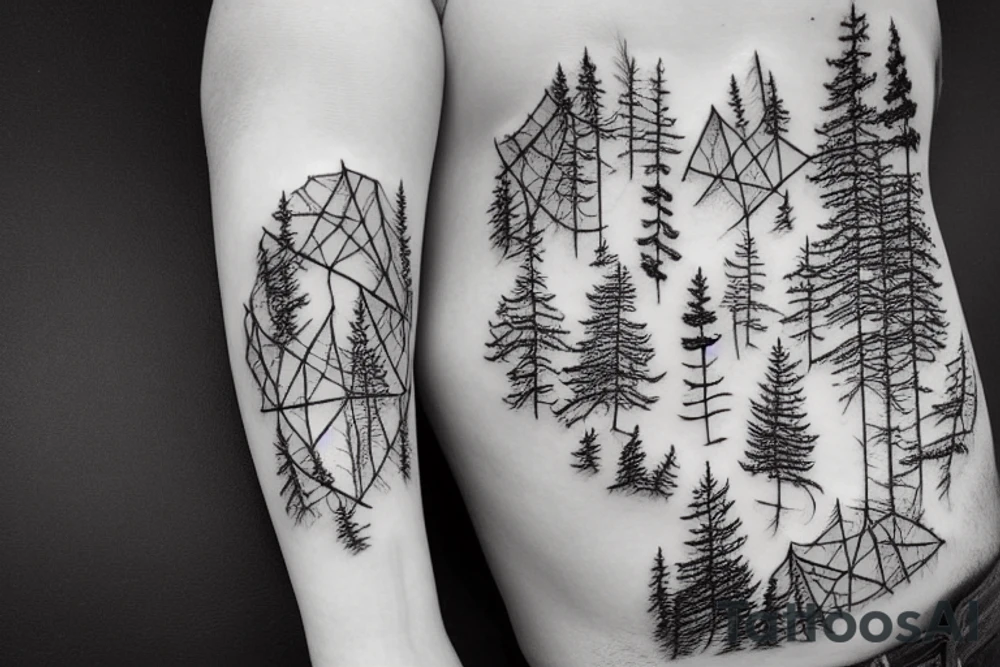 Sauerland Tree Forest with a Lake tattoo idea