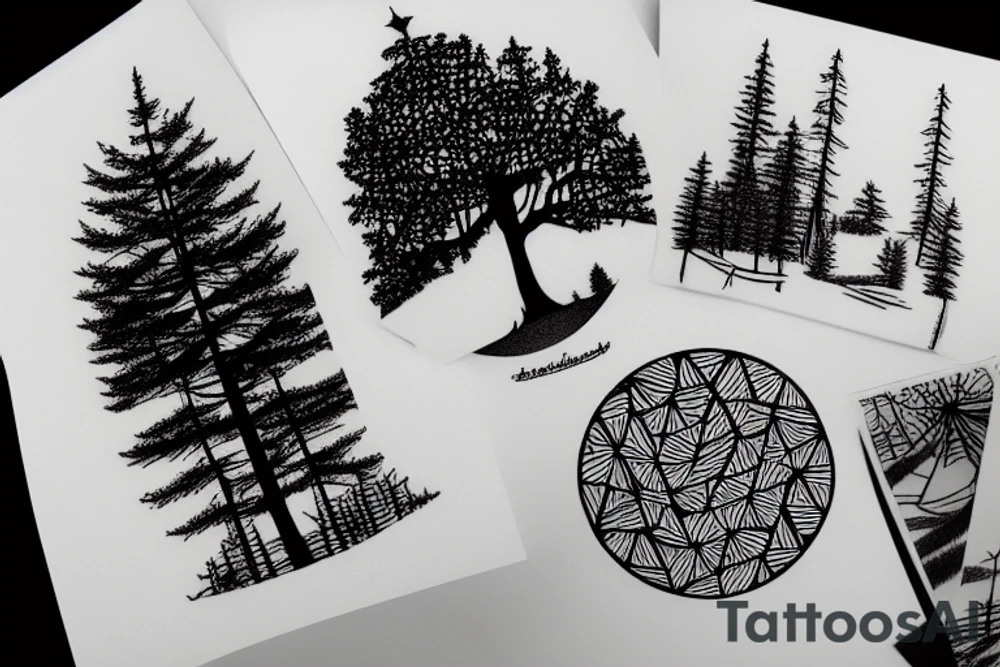 Sauerland Tree Forest with a Lake tattoo idea