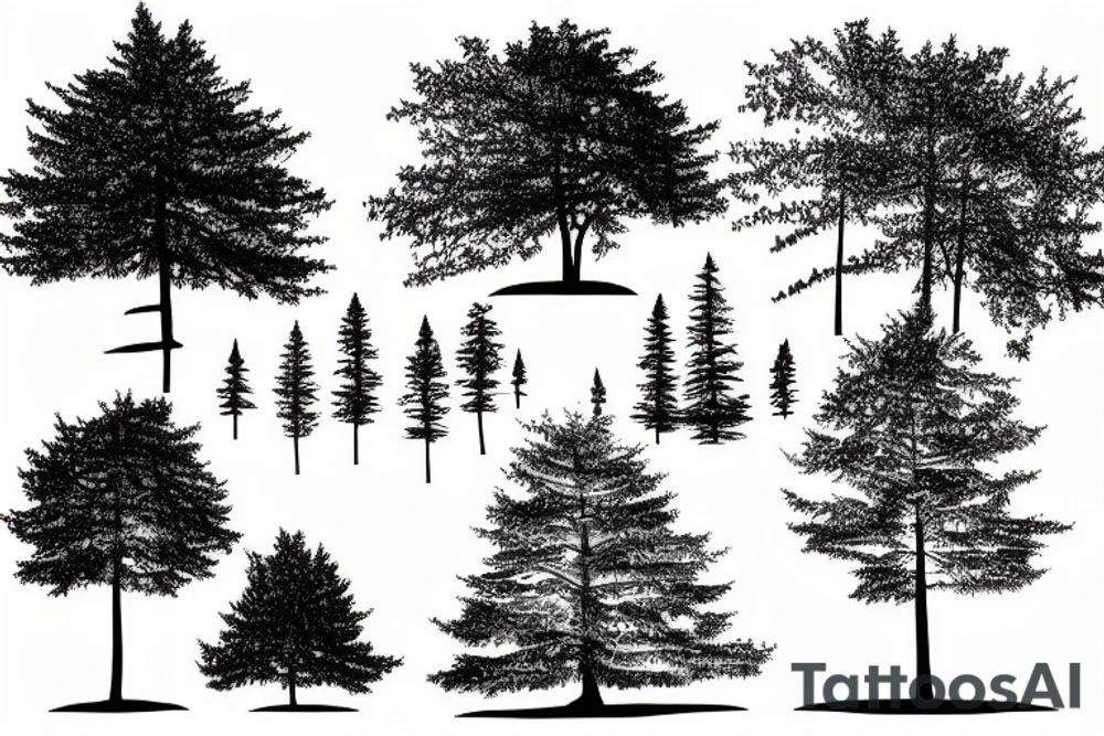 Sauerland Tree Forest with a Lake tattoo idea