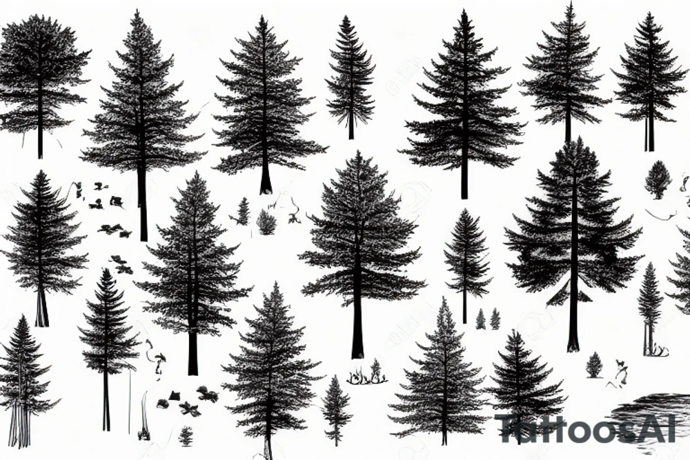 Sauerland Tree Forest with a Lake tattoo idea