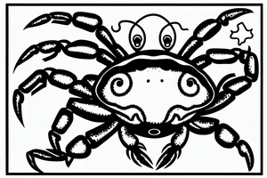 a crab partying and smoking a joint tattoo idea