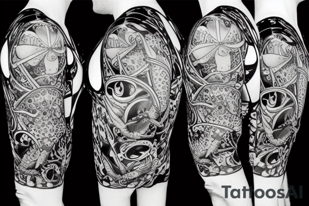 a crab drinking martini in a psychedelic style tattoo idea
