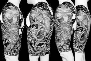 a crab drinking martini in a psychedelic style tattoo idea