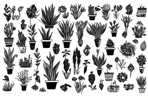 plants in garden tattoo idea
