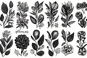 plants in garden tattoo idea