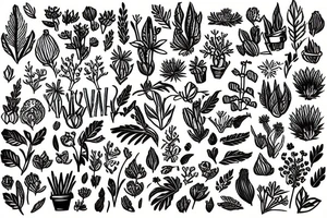 plants in garden tattoo idea