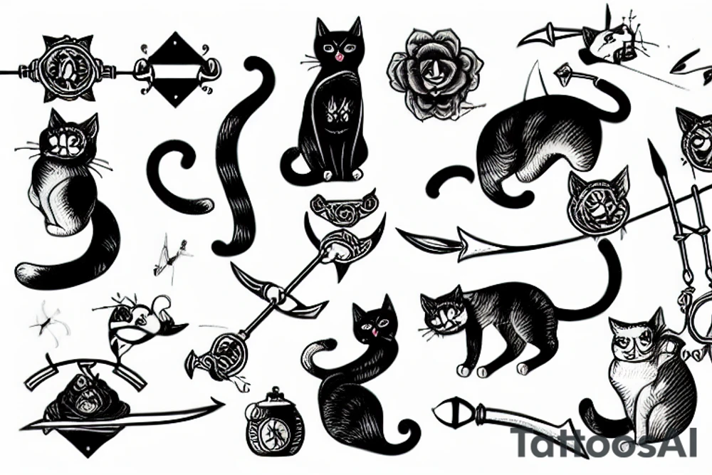 Cat with rapier tattoo idea