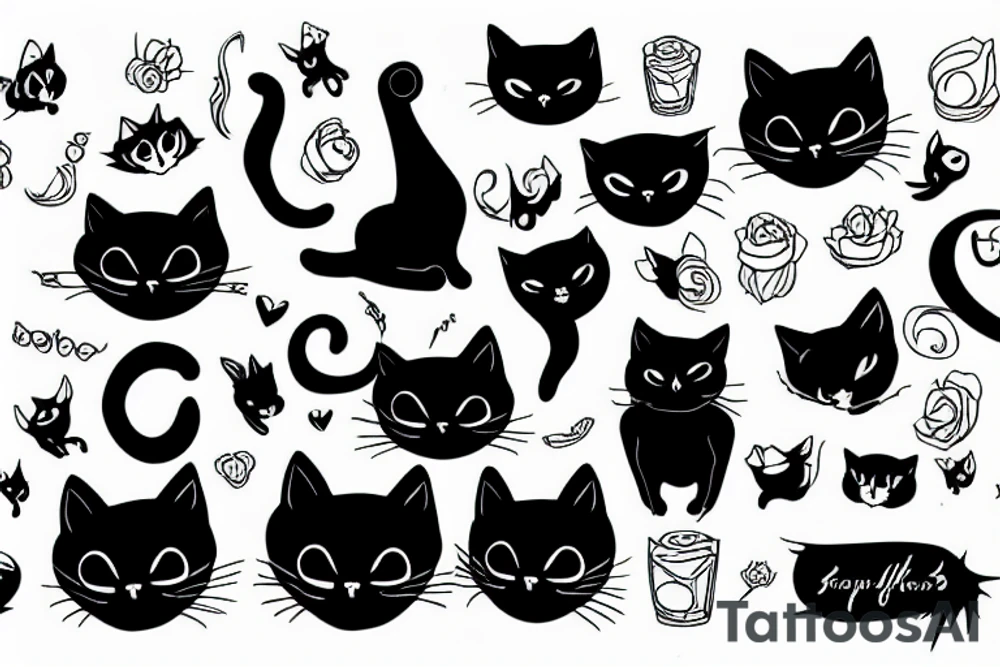 Black cat tattoo idea