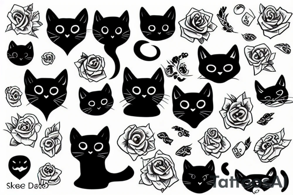 Black cat tattoo idea