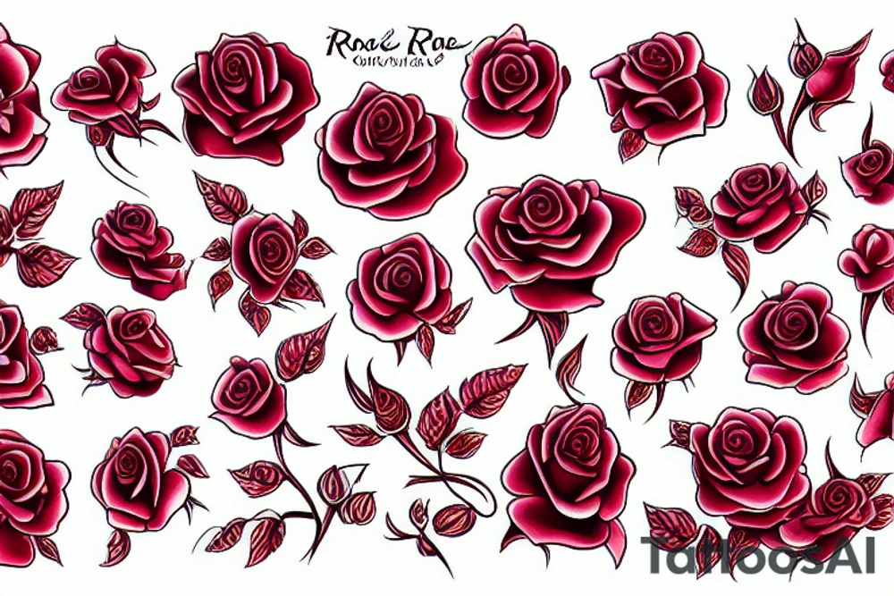 Rose red tattoo idea